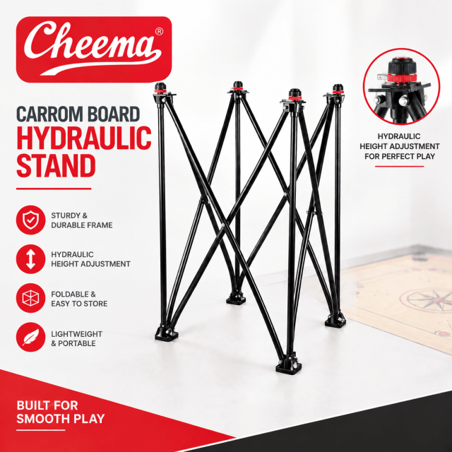 CHEEMA CARROM BOARD ADJUSTABLE HYDRUALIC STAND